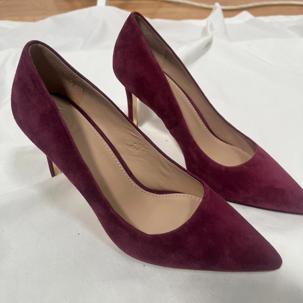 Tory Burch Shoes New Tory Burch Elana Suede 85mm Pump kitten Heels - Picture 6 of 8